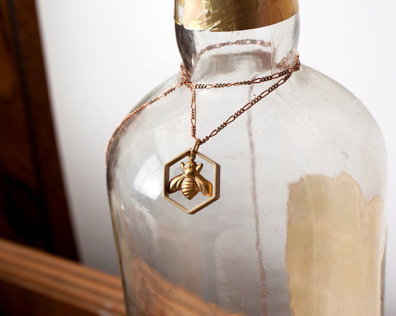 Hexagon Charm Necklace - jtopolksi on Etsy