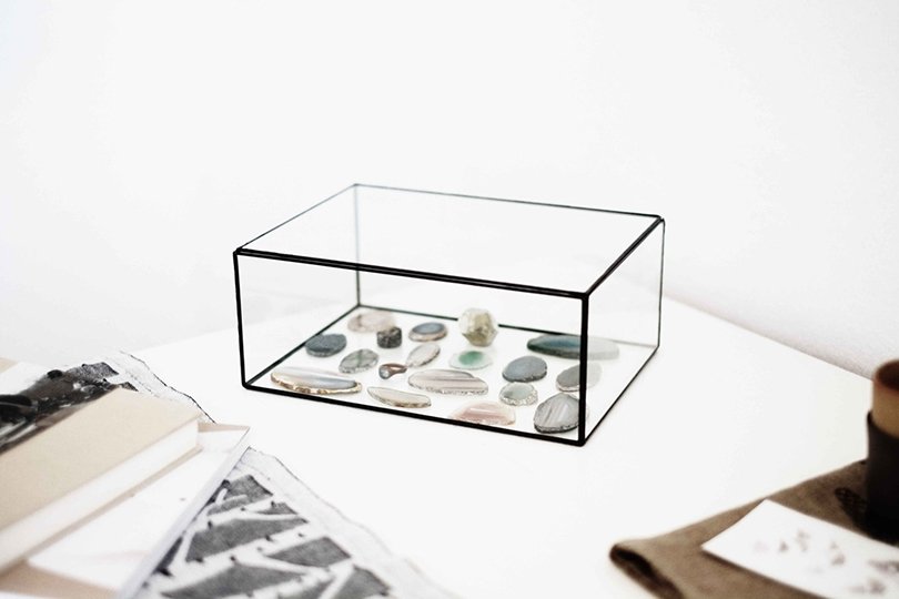 glass display box with a hinged roof - boxwoodtree on Etsy