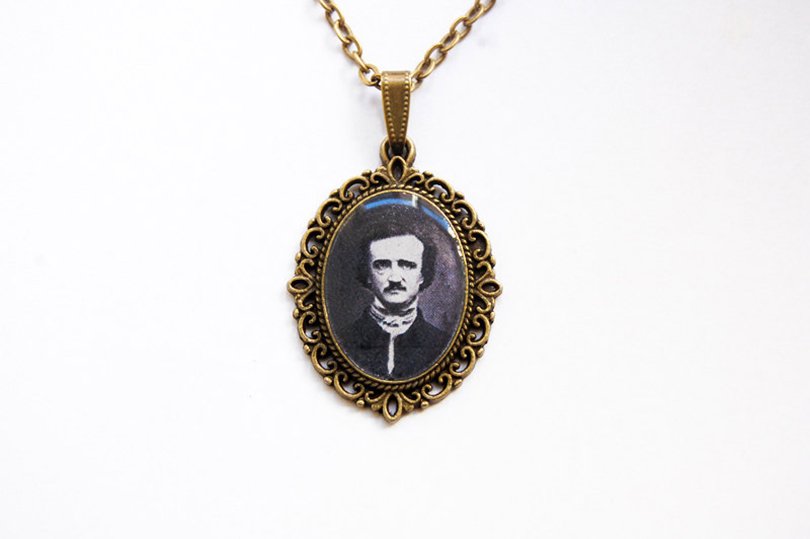 edgar allan poe necklace - Blingstopaythebills on etsy