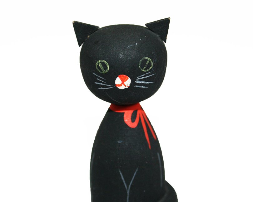 mid century wooden cat - BygoneVera on etsy