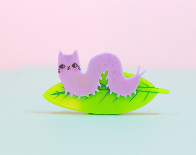ILoveCrafty - caterpillar brooch - Etsy