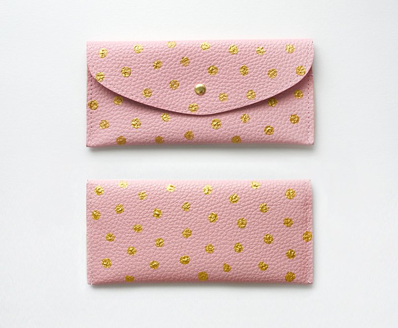 mcmannesspapergoods - handpainted polka dot clutch - Etsy
