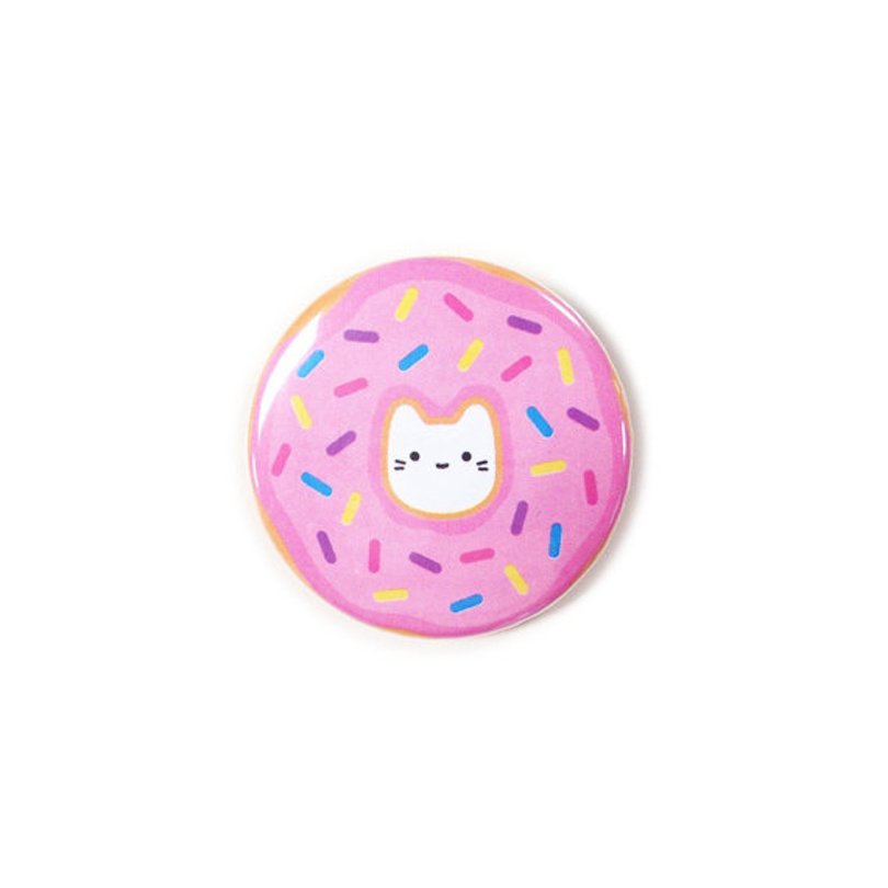 thesparklecollective - pink donut cat button - Etsy